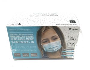 Medizinische Mundschutz für Kinder -Maske Typ IIR, OP-Masken Dunkelgrün, hergestellt in Deutschland - 50 Stück