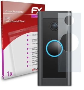 atFoliX FX-Hybrid-Glass Panzerfolie kompatibel mit Ring Video Doorbell Wired Glasfolie