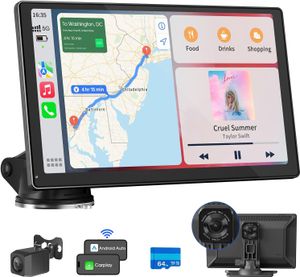 Avylet Wireless Carplay Autoradio mit 4K Dashcam,10.26 Zoll Tragbarers Touchscreen Android Auto,1080P Rückfahrkamera,GPS Navigation, Spiegelverbindung