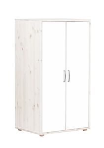 Classic Storage niedriger Kleiderschrank mit 2 Türen Kieferweiß / Weiß