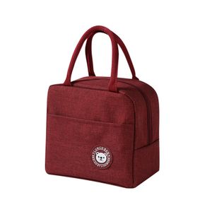 Kleine Kühltasche Faltbar Mini Lunchtasche Wasserdicht Lunchbag mit Reißverschluss Picknick Handtasche Isoliertasche Thermotasche(rot)