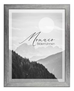 Bilderrahmen Monaco - 70x90 cm, Grau GewischtNachbildung, 1 mm Kunstglas klar