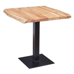 FineBuy jídelní stůl stromová hrana 80 x 75 x 75 cm jídelní stůl z akátového masivu, malý dřevěný jídelní stůl, designový kuchyňský stůl čtvercový