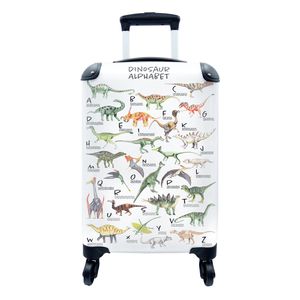 Kufr Příruční zavazadlo na kolečkách Malý cestovní kufr na 4 kolečkách Abeceda - Dinosaurus - Chlapci - Dívky - Vzdělávací - Velikost kabiny <