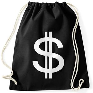 Turnbeutel Dollar Zeichen Symbol Money Bag Geldsack Moonworks® schwarz unisize