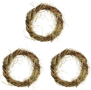 Rebenkranz Naturkranz Heu 3er-Set Ø25cm Herbst Frühlingskranz Tischkranz Deko