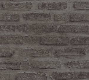 A.S. Création Steintapete Elements Tapete in Backstein Optik Vliestapete grau schwarz 10,05 m x 0,53 m