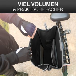 Valkental ValkOcean Gepäckträgertasche aus recyceltem Plastik, Farbe:schwarz