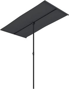 Sonnenschirm schwarz | 180x130cm | Strandschirm für Balkon Garten Terrasse | UV-Schutz, knickbar | Sonnenschutz Gartenschirm Balkonschirm rechteckig flach