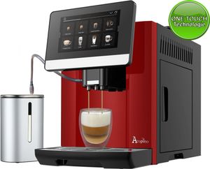 Acopino Kaffeevollautomat mit Milchsystem für perfektem Kaffeegenuss Barletta RED