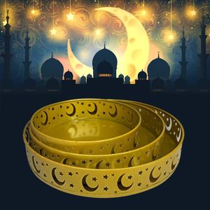 3 Stück Eid Mubarak Tablett Rund Ramadan Dessert Tablett Metall Deko Eid Serviertablett Teetablett Für Halten Von Süßigkeiten, Kuchen, Früchten, C, Metall