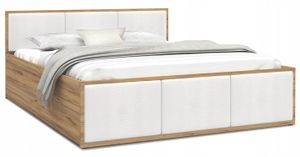 Bett mit Lattenrost Jugendbett Doppelbett  120x200 Eiche-weiß mit Matratze