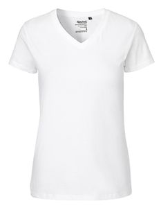 Damen V-neck T-Shirt - Farbe: White - Größe: L