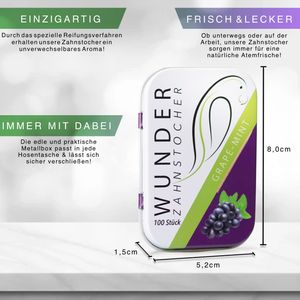 Wunder Zahnstocher - DS - Grape Mint / Traube-Minze , Geschmack:Traube/Minze