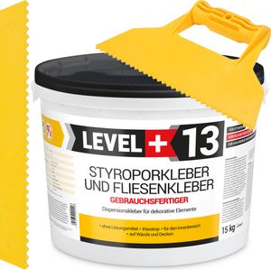 Styroporkleber Dispersionkleber Korkkleber 15kg Polymerbasis + Dreieckzahnspachtel SET RM13