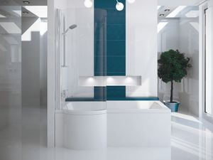 Wanna Akrylowa Zestaw 4w1 Prostokątna 160x70 Lewa Biała + Obudowa Akrylowa, Nowoczesny Premium Syfon i Nogi (stelaż) w komplecie | BADLAND INSPIRO