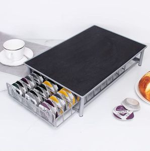 Kapselhalter für 60 Kapseln Kapselständer Kapselnschublade Kaffeekapselspender silver