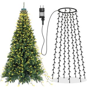 1.75M Weihnachtsbaum Lichterkette 400 LED 8 Lichtmodi Christbaum Lichternetz Wasserdicht Christbaumbeleuchtung