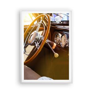 Gerahmtes Poster - Weißer Rahmen - Auto Retro Vintage - 70x100 cm - Wand Bild - Wanddeko - Wandbilder - Kunstposter - Wandposter - Bilderrahmen - Bilder - Kunstdruck - P2WPA70x100-4939