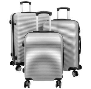 ABS Koffer in 3 Größen Hartschalen Trolley Kofferset Reisekoffer, Größe XL in Silber