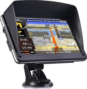 Navigácia GPS do auta, 7-palcový dotykový displej, bezplatné aktualizácie máp, 256M RAM, s ochranou proti slnku