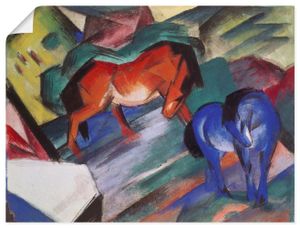 Franz Marc: Rotes und blaues Pferd. 1912, Produkt:Poster, Größe:30x40 cm / Poster