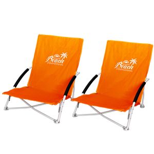 2 Stk. Strandstuhl Summer-Beach inkl. Transporttasche Orange
