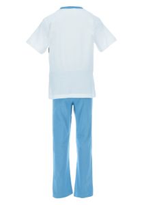 Paw Patrol Chase Kinder Jungen Schlafanzug Pyjama Kurzarm-Shirt + Schlaf-Hose, Farbe:Weiß, Größe Kids:104