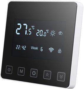 Smart WiFi-Thermostat,Raumthermostat Digitaler Programmierbarer mit LCD-Display,APP-Steuerung,kompatibel mit Alexa,Google Home,16A, Elektrische Fußbodenheizung