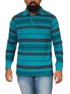 Herren Polo Shirt Langarm Longsleeve mit Brusttaschen, Grün XL