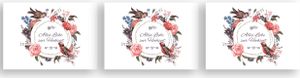 Friendly Fox Hochzeitskarte, Karte zur Hochzeit mit Kranz, Alles Gute zur Hochzeit, DIN A6 Karte inkl. Umschlag (3er Set)