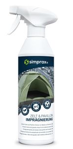 simprax® Zelt / Pavillon Imprägnierung "Spray-On" - 500ml - Imprägniermittel Imprägnierspray -  ECO-Passport - UV-stabil, biologisch abbaubar