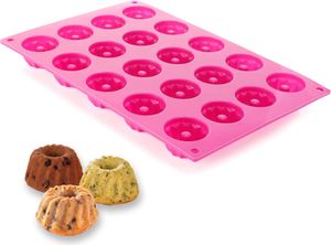 Mini Gugelhupfform - Silikon Gugelhupf Kuchenform Klein Traditioneller Paris Savarin Stil 20er mit Antihaftbeschichtung 30x20x2.3cm, Rosa Mini Gugelhupfform - Silikon Gugelhupf Kuchenform Klein Traditioneller Paris Savarin Stil 20er mit Antihaftbeschichtung 30x20x2.3cm, Rosa