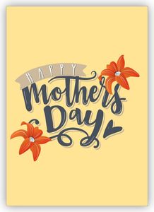 4x Sonnige Surfer Glückwunschkarte zum Muttertag, Muttertagskarte auf gelb: Happy Mother's day