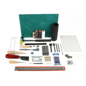 WISFOR 61tlg Leder Handwerk Werkzeug Set DIY Lederwerkzeug Lederhobel Nähen Stitching Set für Anfänger und Profis
