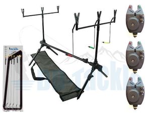 DD-Tackle 2er Karpfen Rod Pod +Tasche 2 Bissanzeiger 2 Buzzer Bar 6 Ruten Auflagen Halter