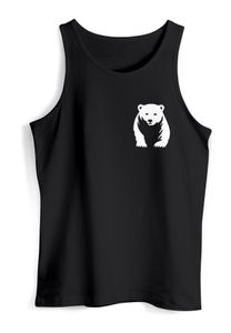 Herren Tank-Top Aufdruck Brustprint Logo Bär Natur Outdoor Fashion Streetstyle Muskelshirt Neverless® schwarz XL