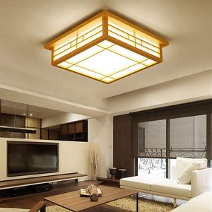 45cm Deckenleuchte Massivholz Japanisch Tatami Licht Pergamentimitation Lampen Deckenlampe Beleuchtung für Schlafzimmer Balkon Protokolle Warmes Licht