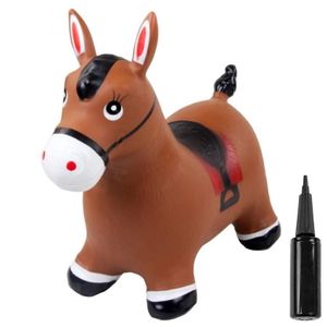 Skákacie zvieratko s pumpou Nafukovacia skákacia hračka z kvalitného a odolného gumového koníka