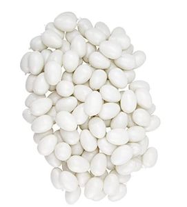 Idena 10038323 - XXL Ostereier-Set mit 100 weißen Kunststoff-Eiern zum Basteln, Bemalen, Bekleben und Aufhängen, als Dekoration für Sträuße und Zweige zur Osterzeit