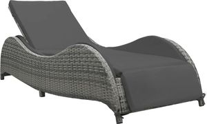 Prolenta Premium - Sonnenliege mit Auflage Poly Rattan Anthrazit