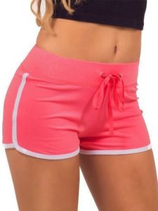 Damen Hot Pants Training Kurze Hose Einfarbige Sommer Shorts Jogginghosen Sporthosen Rosa,Farbe L