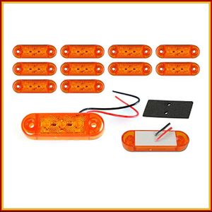 10x Positionsleuchten 3 LED Gelb Begrenzungsleuchten LKW PKW Anhänger 12-24V.