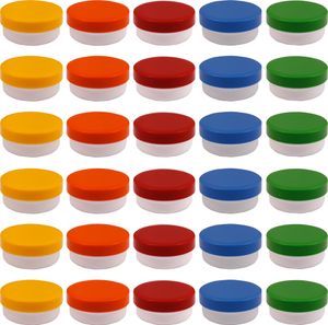 30 Salbendosen, Cremedosen 12ml flach mit farbigen Deckeln - hergestellt in Deutschland