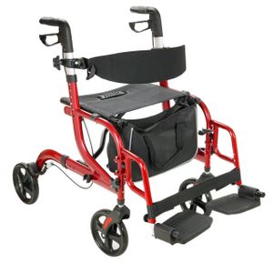 abc HOME | Rollator & Rollstuhl | 2in1 | faltbar | Tasche | verstellbare Höhe