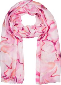 styleBREAKER Damen Schal mit Aquarell Marmor Muster und Metallic Akzenten, leichtes Tuch in Pastell Tönen, Stola 01016229, Farbe:Pink