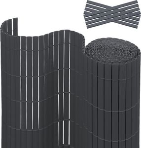 Jopassy balkónová zástěna PVC bambusová zástěna pro soukromí zahradní plot zástěna pro soukromí balkónový plot, 90 x 400 cm, UV odolná zástěna pro soukromí na zahradě u bazénů balkón|šedá|