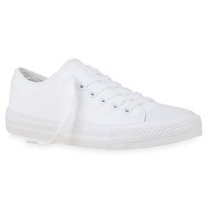 Mytrendshoe Damskie Trampki Niskie Buty Sportowe Sznurowane Trampki Rekreacyjne 94237, Kolor: Biały, Rozmiar: 37