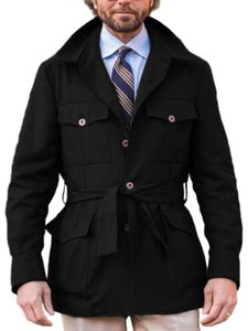 Herren Trenchcoats Jacket Langarm Casual Winter Warm Mäntel Business Outwear Mode Schwarz,Größe Größe EU M