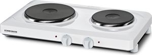 Doppelkochplatte THS 2590, langlebige Gussheizplatten, emailliertes Gehäuse, leistungsgesteuerte Regelung über 7-Takt-Schalter, 2 Heizplatten: 145 mm Ø, 1000 Watt / 180 mm Ø, 1500 Watt